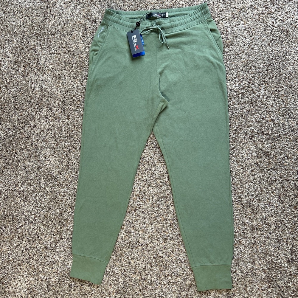 Ralph Lauren RLX Men Jogger Pants Size M Army Green NWT $168 Athleisure Casual